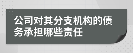 公司對其分支機(jī)構(gòu)的債務(wù)承擔(dān)哪些責(zé)任