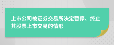 上市公司被證券交易所決定暫停、終止其股票上市交易的情形