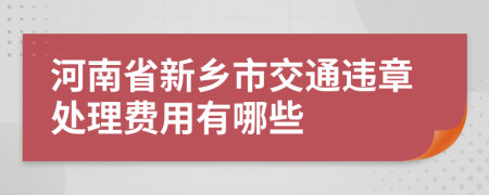 河南省新鄉(xiāng)市交通違章處理費(fèi)用有哪些