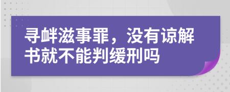 尋釁滋事罪，沒有諒解書就不能判緩刑嗎