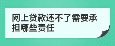 網(wǎng)上貸款還不了需要承擔(dān)哪些責(zé)任