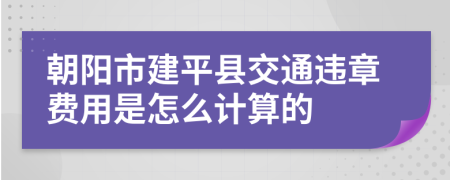 朝陽(yáng)市建平縣交通違章費(fèi)用是怎么計(jì)算的