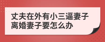 丈夫在外有小三逼妻子離婚妻子要怎么辦