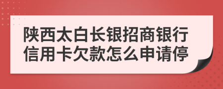 陜西太白長銀招商銀行信用卡欠款怎么申請停