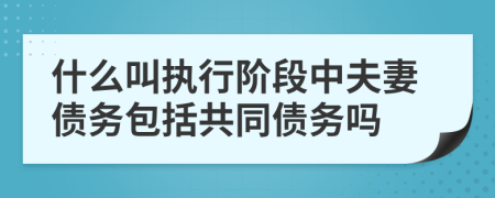 什么叫執(zhí)行階段中夫妻債務(wù)包括共同債務(wù)嗎
