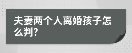 夫妻兩個(gè)人離婚孩子怎么判?