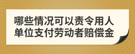 哪些情況可以責(zé)令用人單位支付勞動者賠償金