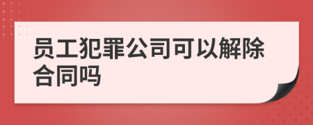 員工犯罪公司可以解除合同嗎