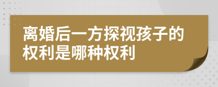 離婚后一方探視孩子的權(quán)利是哪種權(quán)利