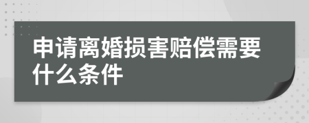申請(qǐng)離婚損害賠償需要什么條件
