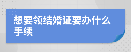 想要領(lǐng)結(jié)婚證要辦什么手續(xù)