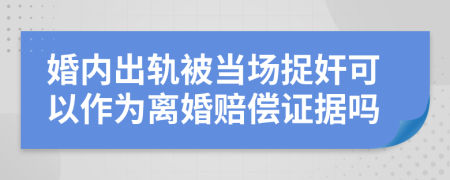 婚內(nèi)出軌被當(dāng)場(chǎng)捉奸可以作為離婚賠償證據(jù)嗎