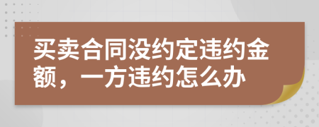 買(mǎi)賣(mài)合同沒(méi)約定違約金額，一方違約怎么辦