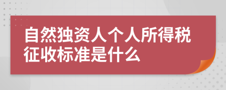 自然獨(dú)資人個(gè)人所得稅征收標(biāo)準(zhǔn)是什么