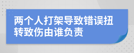 兩個人打架導致錯誤扭轉致傷由誰負責