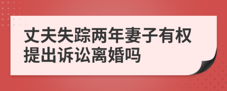 丈夫失蹤兩年妻子有權(quán)提出訴訟離婚嗎