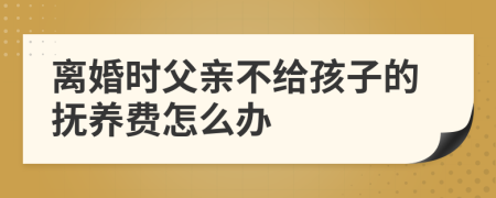 離婚時父親不給孩子的撫養(yǎng)費怎么辦