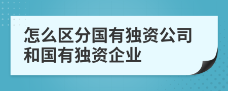 怎么區(qū)分國有獨資公司和國有獨資企業(yè)