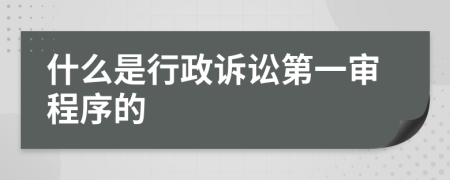 什么是行政訴訟第一審程序的