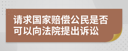 請(qǐng)求國(guó)家賠償公民是否可以向法院提出訴訟