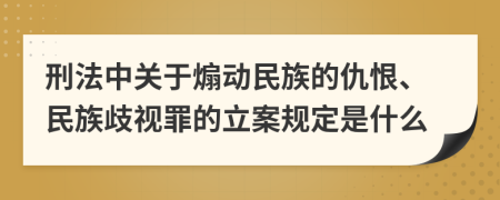 刑法中關(guān)于煽動民族的仇恨、民族歧視罪的立案規(guī)定是什么
