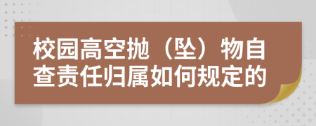 校園高空拋（墜）物自查責(zé)任歸屬如何規(guī)定的