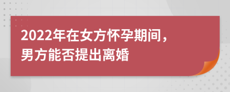2022年在女方懷孕期間，男方能否提出離婚