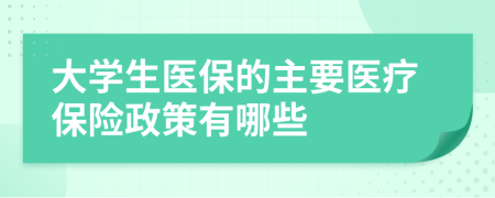 大學(xué)生醫(yī)保的主要醫(yī)療保險(xiǎn)政策有哪些