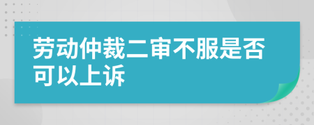 勞動(dòng)仲裁二審不服是否可以上訴