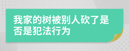 我家的樹(shù)被別人砍了是否是犯法行為