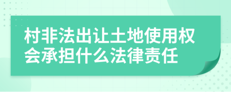 村非法出讓土地使用權(quán)會承擔(dān)什么法律責(zé)任