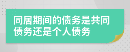 同居期間的債務(wù)是共同債務(wù)還是個(gè)人債務(wù)