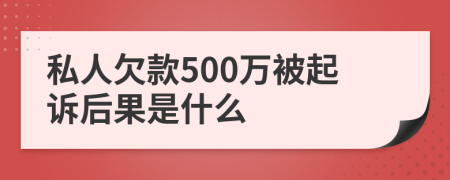 私人欠款500萬被起訴后果是什么