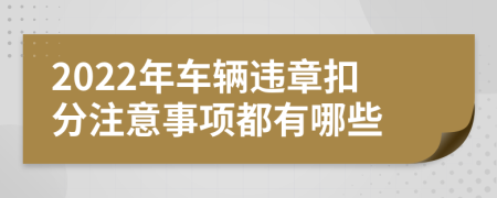 2022年車輛違章扣分注意事項(xiàng)都有哪些