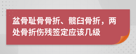盆骨恥骨骨折、髖臼骨折，兩處骨折傷殘簽定應(yīng)該幾級(jí)