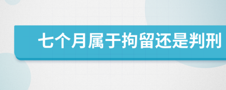 七個(gè)月屬于拘留還是判刑