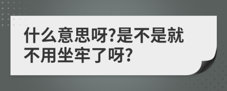什么意思呀?是不是就不用坐牢了呀?