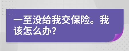一至沒(méi)給我交保險(xiǎn)。我該怎么辦？