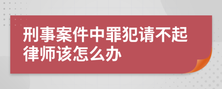 刑事案件中罪犯請(qǐng)不起律師該怎么辦