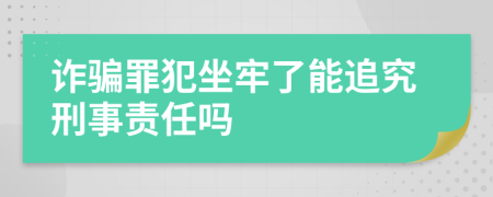 詐騙罪犯坐牢了能追究刑事責任嗎
