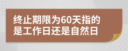終止期限為60天指的是工作日還是自然日