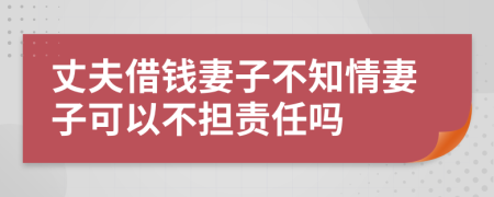 丈夫借錢妻子不知情妻子可以不擔(dān)責(zé)任嗎