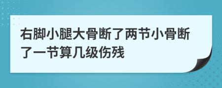 右腳小腿大骨斷了兩節(jié)小骨斷了一節(jié)算幾級傷殘
