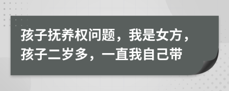 孩子撫養(yǎng)權(quán)問題，我是女方，孩子二歲多，一直我自己帶