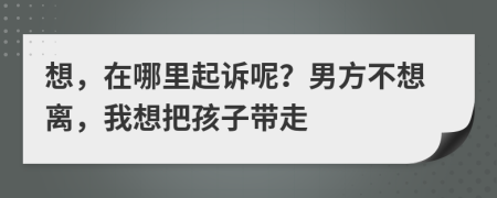 想，在哪里起訴呢？男方不想離，我想把孩子帶走