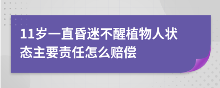 11歲一直昏迷不醒植物人狀態(tài)主要責任怎么賠償