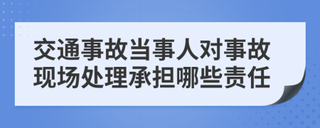交通事故當(dāng)事人對(duì)事故現(xiàn)場(chǎng)處理承擔(dān)哪些責(zé)任