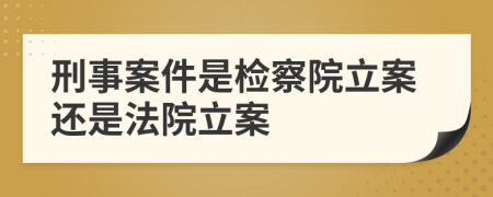 刑事案件是檢察院立案還是法院立案