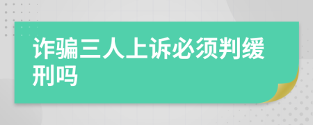詐騙三人上訴必須判緩刑嗎