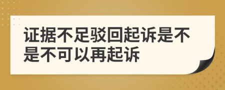 證據(jù)不足駁回起訴是不是不可以再起訴